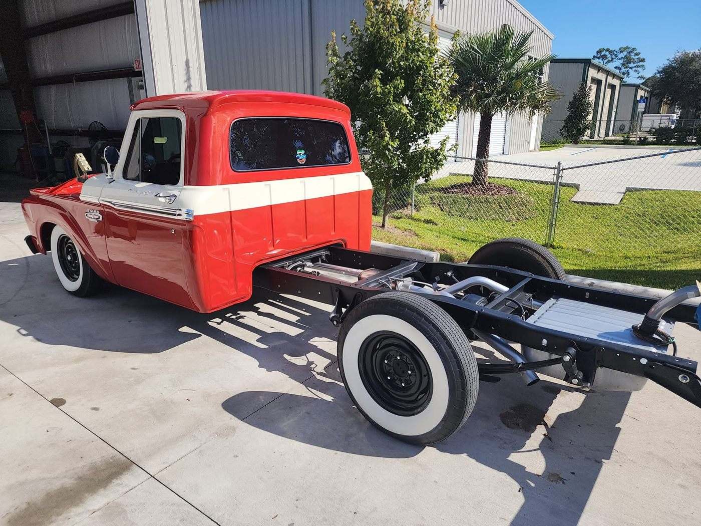 Muscle car undergoing custom performance upgrades at Sweeney's Seaside Automotive — project 23