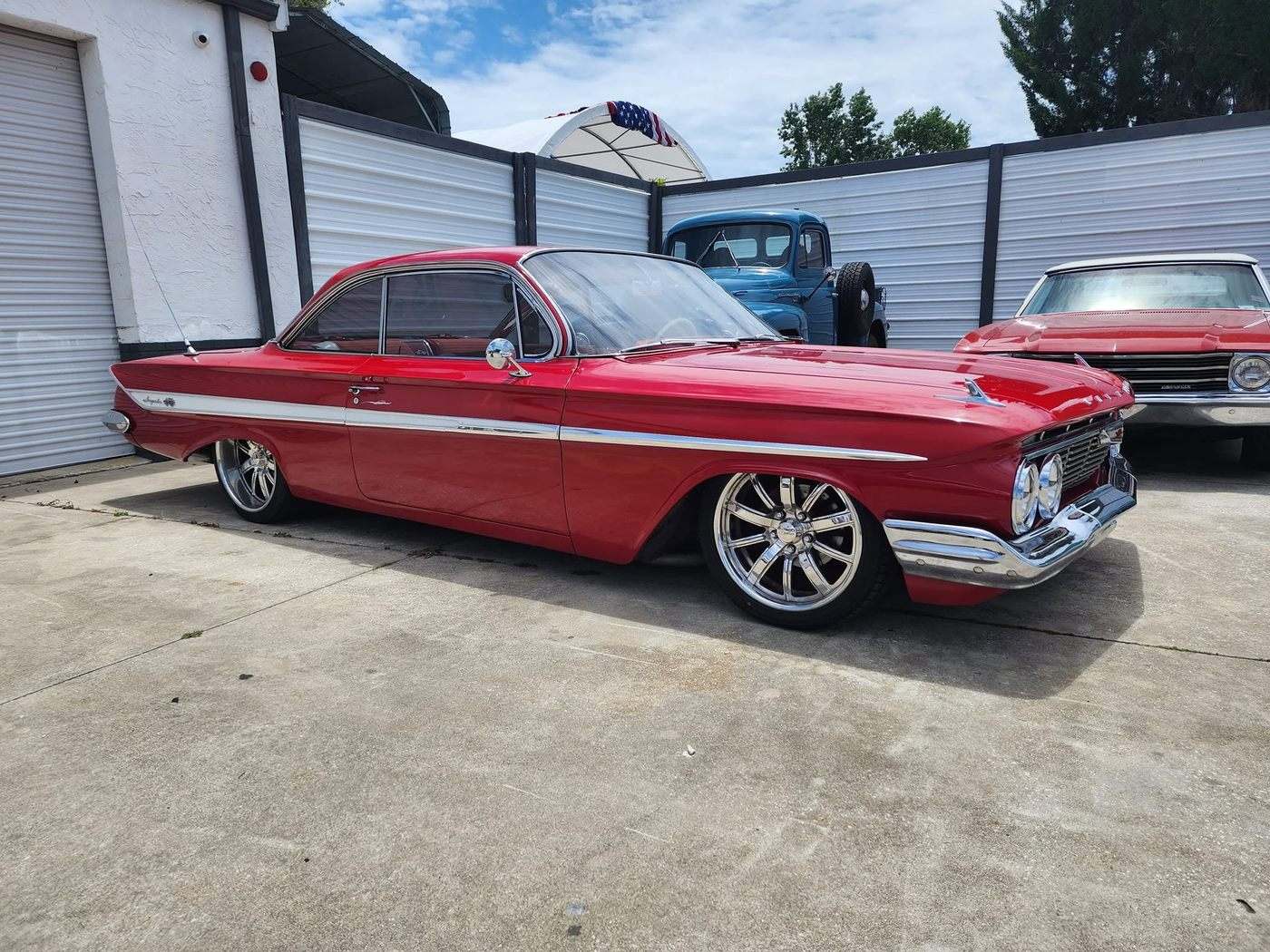 Muscle car undergoing custom performance upgrades at Sweeney's Seaside Automotive — project 71